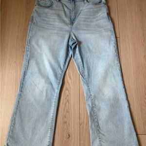 Dkny Light Blue Flare Crop Jeans